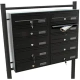 Wiltec Briefkastenanlage 2 x 5 Fächer schwarz