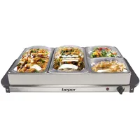 Beper Buffetwärmer Stahl/Kunststoff Grau metallic Essenswärmer Warmhalter Chafing Dish