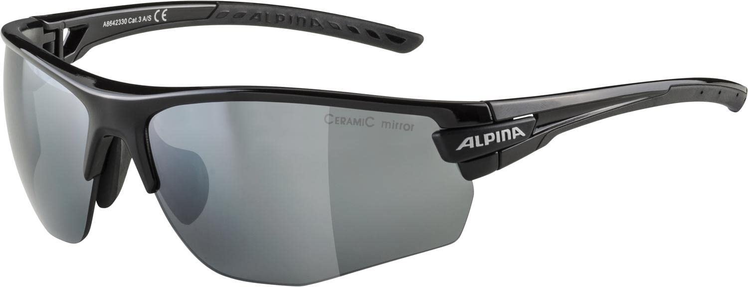 ALPINA TRI-SCRAY 2.0 HR - Indiv. Anpassbare, Bruchsichere Wechselscheiben Sport- & Fahrradbrille Mit 100% UV-Schutz Für Erwachsene, black, One Size