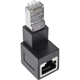 InLine Patchkabel-Adapter Cat.6A RJ45 Stecker/Buchse 90° nach unten gewinkelt