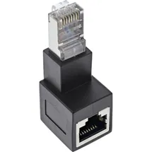 InLine Patchkabel-Adapter Cat.6A RJ45 Stecker/Buchse 90° nach unten gewinkelt