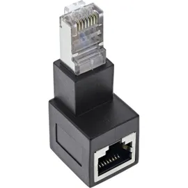 InLine Patchkabel-Adapter Cat.6A RJ45 Stecker/Buchse 90° nach unten gewinkelt