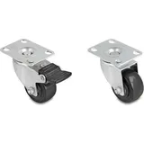 DeLock Schwerlast Lenkrolle O 50 mm, bis 400 kg Set 2 Stück