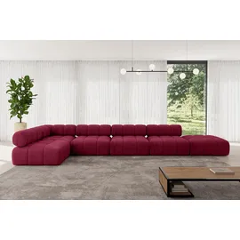 altdecor Ecksofa modulares Sofa Favio-L3 - 475x190x70 cm Bordeauxrot Velours