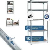 Grafner Schwerlastregal Werkstattregal Steckregal Lagerregal 172x75x30 cm mit 5 Böden max. 375 kg Metall verzinkt Kellerregal