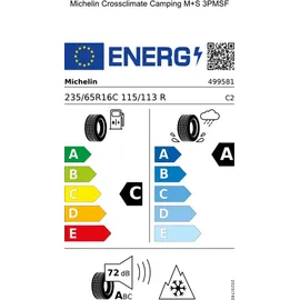 Michelin 235/65 R16CP 115R/113R Cross Climate Camping 8PR