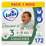 lotus Baby Douceur Naturelle – Windeln Größe 3 (5-9 kg) Pack 1 Monat – 172 Windeln