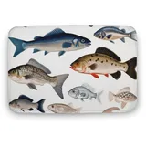 Teppich, verschiedene Fische, Korallensamt, Fußmatten mit Gummi-Rückseite, rutschfeste Badewannen, Bodenmatte, stilvoller Badezimmerteppich, waschbarer Teppich für Spielzimmer, 50 x 80 cm