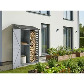 Beliani Gerätehaus 1,30 x 0,57 m Grau