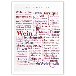 Deine Wörter Postkarte Poster Wein Wörter