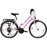 Rezzak Cityfahrrad Mädchen 24" RH 42 cm weiß/pink 21-Gang