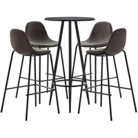 vidaXL 5-tlg. Bar-Set Stoff Dunkelgrau