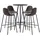 vidaXL 5-tlg. Bar-Set Stoff Dunkelgrau