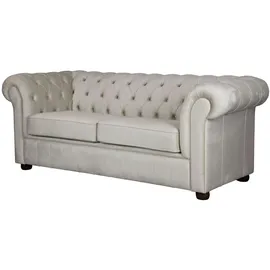 Home Affaire 3-Sitzer HOME AFFAIRE "CHARENTE, optionale Schlafsofa, Chesterfield-Sofa, Bettfunktion", beige (creme), B:198cm H:74cm T:89cm, 100% Polyester, Sofas, mit edler Knopfheftung und typischen Armlehnen, B/T/H 198/89/74 cm