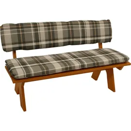 DEGAMO Bankauflage 150 x 50 x 5 cm grau/beige kariert 2-tlg.