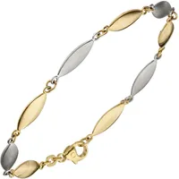 Goldarmband JOBO Armbänder Gr. Gelbgold 585-Weißgold 585, gelb (gelbgold 585) Damen 585 Gold bicolor