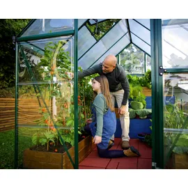 CANOPIA Hybrid Alu grün Polycarbonat 0,7 mm/Dach HKP 4 mm 4,5 m2 inkl. Stahlfundament