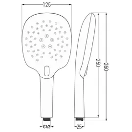 Mexen R-22 3-funktions-duschgriff, Schwarz - 79522-70