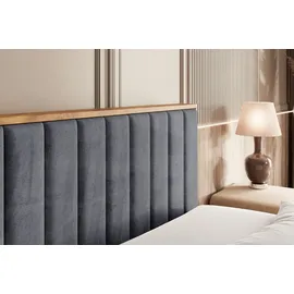 altdecor BOXBETT mit Matratze H3 und Lattenrost - 160x200 - Dunkelgrau