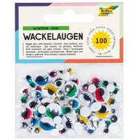 Folia Wackelaugen mit Wimpern 100 Stück mehrfarbig