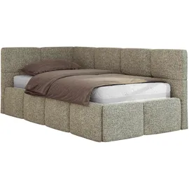 MKS JUGENDBETT ARVO 90/200 - Grau Strukture - Foam-Matratze - Links Seite