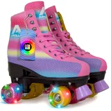 Apollo Disco Roller, Classic Roller, Rollschuhe für Kinder und Erwachsene, größenverstellbare Quad-Skates, 3 Größen, verstellbar von 31 bis 42, Rollschuhe Damen in schicken Designs