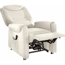 sit&more TV-Sessel Morten Kunstleder 76 x 111 x 78 cm Beige mit Motor und Aufstehhilfe