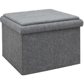 Dune Design DuneDesign Sitzhocker mit Stauraum 56 x 56 x 40 aus Filz Grau