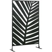 Outsunny Garten-Paravent 122 x 45 x 198 cm Schwarz Stahl 1 St.
