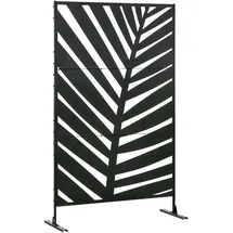 Outsunny Garten-Paravent 122 x 45 x 198 cm Schwarz Stahl 1 St.