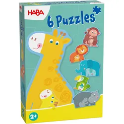 Puzzle HABA "6 erste Puzzles Tierfamilie", bunt, Puzzles, Kinder, Pappe, Motiv
