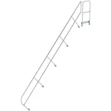 Günzburger MUNK zweiter Handlauf Aluminium-Treppe mit Plattform 45° 17 Stufen