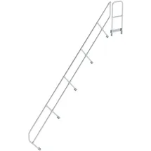 Günzburger MUNK zweiter Handlauf Aluminium-Treppe mit Plattform 45° 17 Stufen