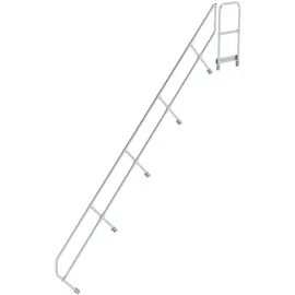 Günzburger MUNK zweiter Handlauf Aluminium-Treppe mit Plattform 45° 17 Stufen