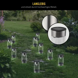 NÄVE Solarleuchte Metall H: 19 cm 10er Set Silber/Grau