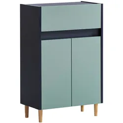 Tchibo - Kommode »Lovis« - 57x33x90,5cm - blau - Holz / Metall / Eschen-Massivholz