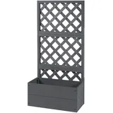 [en.casa] Pflanzkasten mit Spalier Amstelveen 135 x 65 x 30 cm Grau