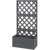 [en.casa] Pflanzkasten mit Spalier Amstelveen 135 x 65 x 30 cm Grau