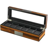 Rothenschild Uhrenbox RS-2377-6EB für 6 Uhren ebony