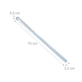 Relaxdays Schuhlöffel lang, 2er Set, 70 cm, Schuhanzieher Metall, stabil, zum Aufhängen, Anziehhilfe für Schuhe, Silber