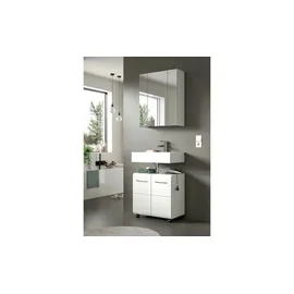 xonox.home Waschbeckenunterschrank Ice Weiß/Weiß Hochglanz