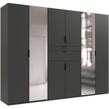 WIMEX Drehtürenschrank WIMEX "Moldau Kleiderschrank mit Spiegel Schlafzimmerschrank Bestseller", grau (graphit), B:270cm H:208cm T:58cm, Spanplatte, Schränke, Drehtürenschrank