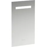 Laufen Leelo Spiegel mit integrierter horizontaler LED-Beleuchtung, Aluminiumrahmen, 550 mm, Version mit 3 Touch Sensorschaltern, H4476239501441