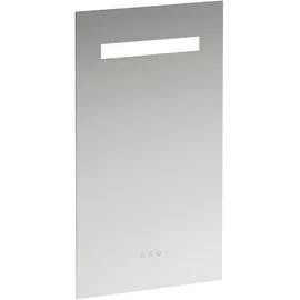 Laufen Leelo Spiegel mit integrierter horizontaler LED-Beleuchtung, Aluminiumrahmen, 550 mm, Version mit 3 Touch Sensorschaltern, H4476239501441