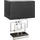 Riess-Ambiente Moderne Tischleuchte ATLANTIS 56cm silber Modern Design mit Stoffschirm schwarz Marmor Lampe Tischlampe