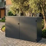 reinkedesign Fahrradgarage aus Aluminium Anthrazit inkl. Pultdach | Für bis zu 3 Räder/E-Bikes I Made in Germany | Einfaches Montieren I Optional mit Ladevorrichtung I Langlebig