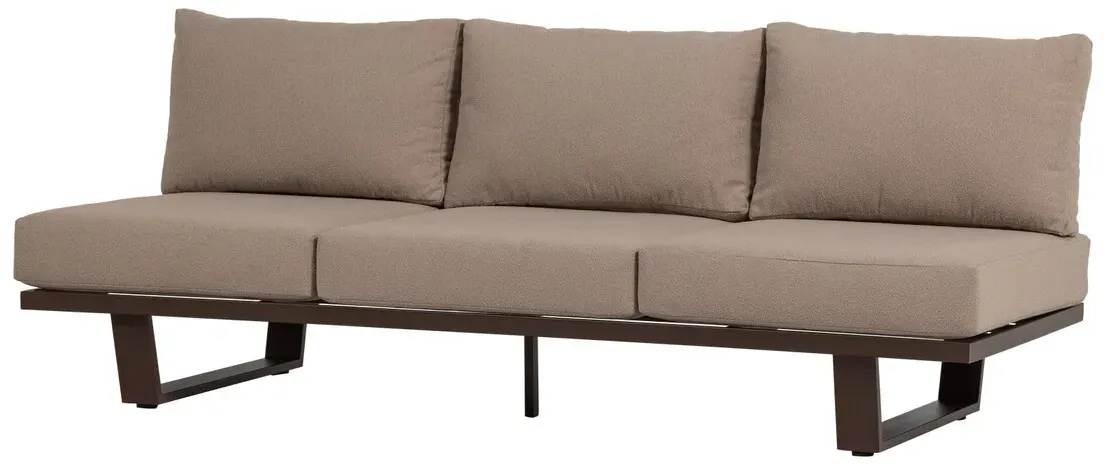 3-Sitzer Gartensofa Bear - Aluminium Braun, Olefin-Stoff