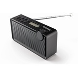 Maxxo PB01 Mini Radio DAB DAB+ und UKW-Radio USB 3,5-mm-Klinke tragbares Kofferradio eingebauter Akku LCD-Display