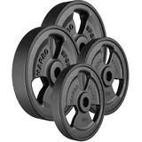 Marbo Sport Tri-Grip gummierte Hantelscheiben Guss Set 30 kg schwarz
