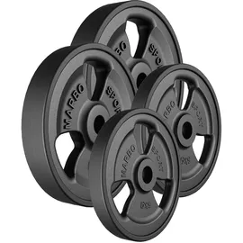Marbo Sport Tri-Grip gummierte Hantelscheiben Guss Set 30 kg schwarz